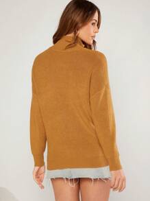 Hauture Double Zip Drop Shoulder Cardigan - Apricot - View 2