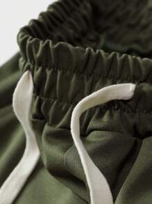 3pcs Men's Solid Color Drawstring Waist Casual Sports Cargo Jogger Pants, Spring Autumn - Multicolor - View 7