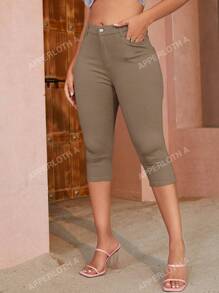 Apperloth A Solid Capri Skinny Pants