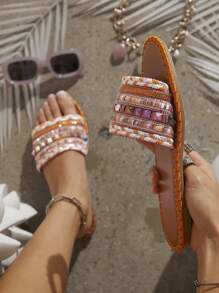 SHUZIA Women's Fashionable Flat Sandals - Orange - View 5