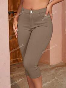 Apperloth A Solid Capri Skinny Pants