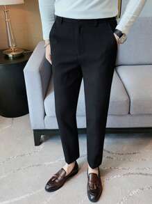 Manfinity Mode Men Slant Pocket Cropped Suit Pants