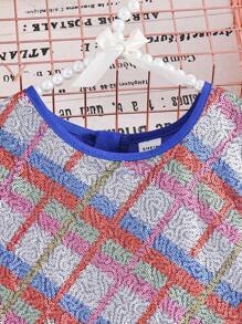 SHEIN فستان الأميرة للفتيات من توين، فستان منتفخ من التول والترتر، فستان رسمي خفيف - الأزرق - مشاهدة 5