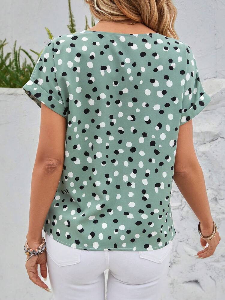 Women's Polka Dot Batwing Sleeve Blouse Summer