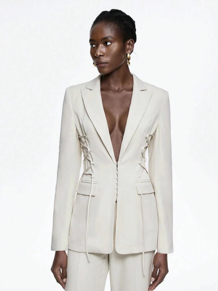 Women's Suit Set With Side Tie Design