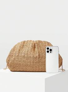 MOTF PREMIUM WOMEN'S WOVEN RATTAN CLUTCH BAG - Khaki - View 3