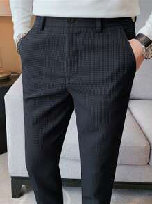 Manfinity Mode Men Slant Pocket Cropped Suit Pants