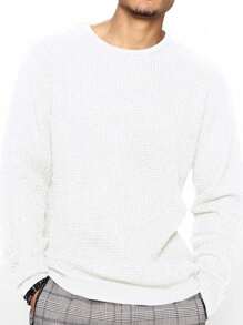 Manfinity Homme Nam Kích thước lớn Tay áo dài Áo thun - trắng - Xem 3