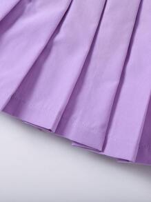 Young Girls' Solid Color Pleated Skirt
