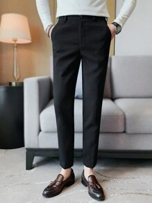 Manfinity Mode Men Slant Pocket Cropped Suit Pants