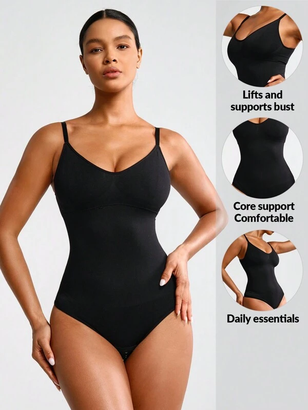 SHEIN Shape damer Enfärgad Kroppsuits Shapewear