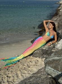 Bộ bikini in họa tiết nàng tiên cá đi biển mùa hè - Nhiều màu - Xem 4