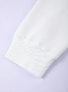 Claim Dot 男士纯色圆领运动衫圆领白色长袖休闲运动衫，适合朋友、丈夫、男朋友的礼物 - 白色 - 查看 5