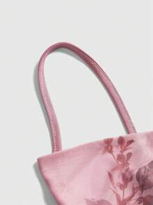 ROMWE Fairycore Plus Size Floral Print Swing Fish-Tail Cami Dress For Summer Vacation - Pink - View 3