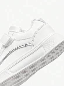 JNSQ Children's Outdoor Sports Solid Color Stylish Breathable Anti-Skid Round Toe Sneakers Gym Shoes For Boys And Girls - White - View 7