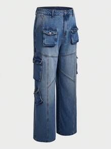 Manfinity EMRG Men's Multi-Pocket Denim Jeans - Medium Wash - View 6