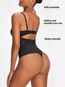 SHEIN Shape Bodysuit Adelgazante Con Cintura De Encaje Para Mujeres, Cami Shapewear