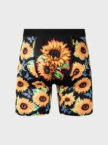 Men's Coconut Tree, Clover, Sunflower Print Boxer Briefs, 3pcs/Set - Multicolor - View 3
