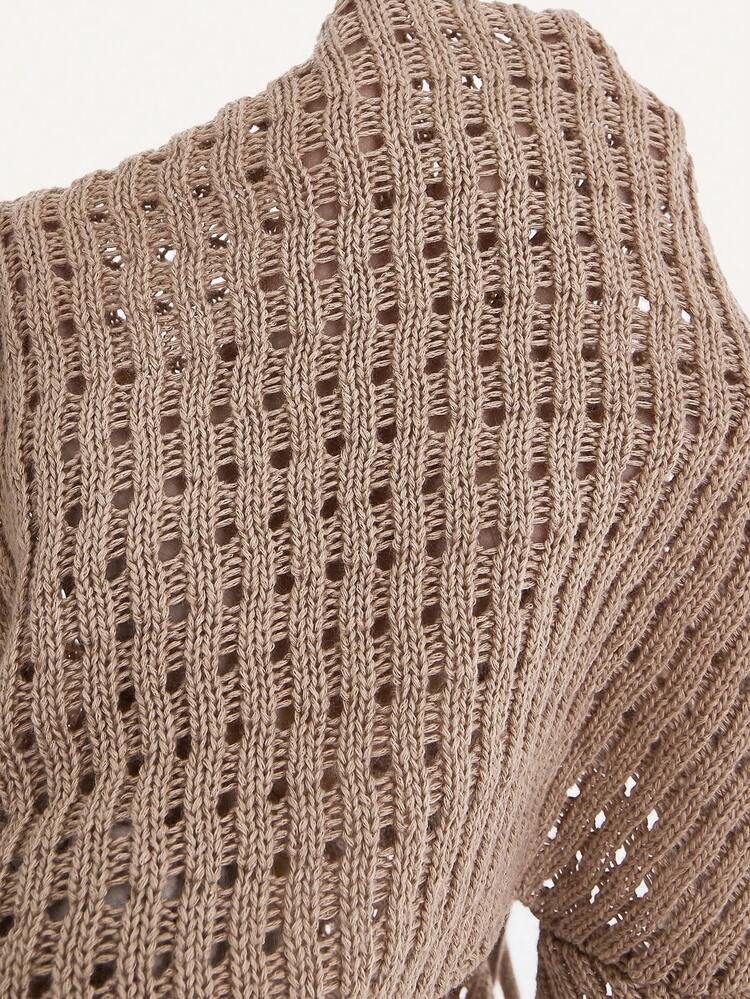 Women's Halter Knit Sweater With V-Shaped Hem