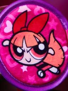 THE POWERPUFF GIRLS X SHEIN 3pcs Cute Cartoon Heart Shaped Blossom, Bubbles, Buttercup Pattern Makeup Remover Pads - Multicolor - View 6