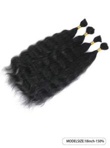 Boho Braids Cabello humano a granel para trenzar sin trama, 100g (1 paquete - 4 mechas) 100% color natural cabello humano virgen ondulado para micro trenzas, trenzas bohemias de ganchillo, extensiones de cabello para trenzas sin nudos