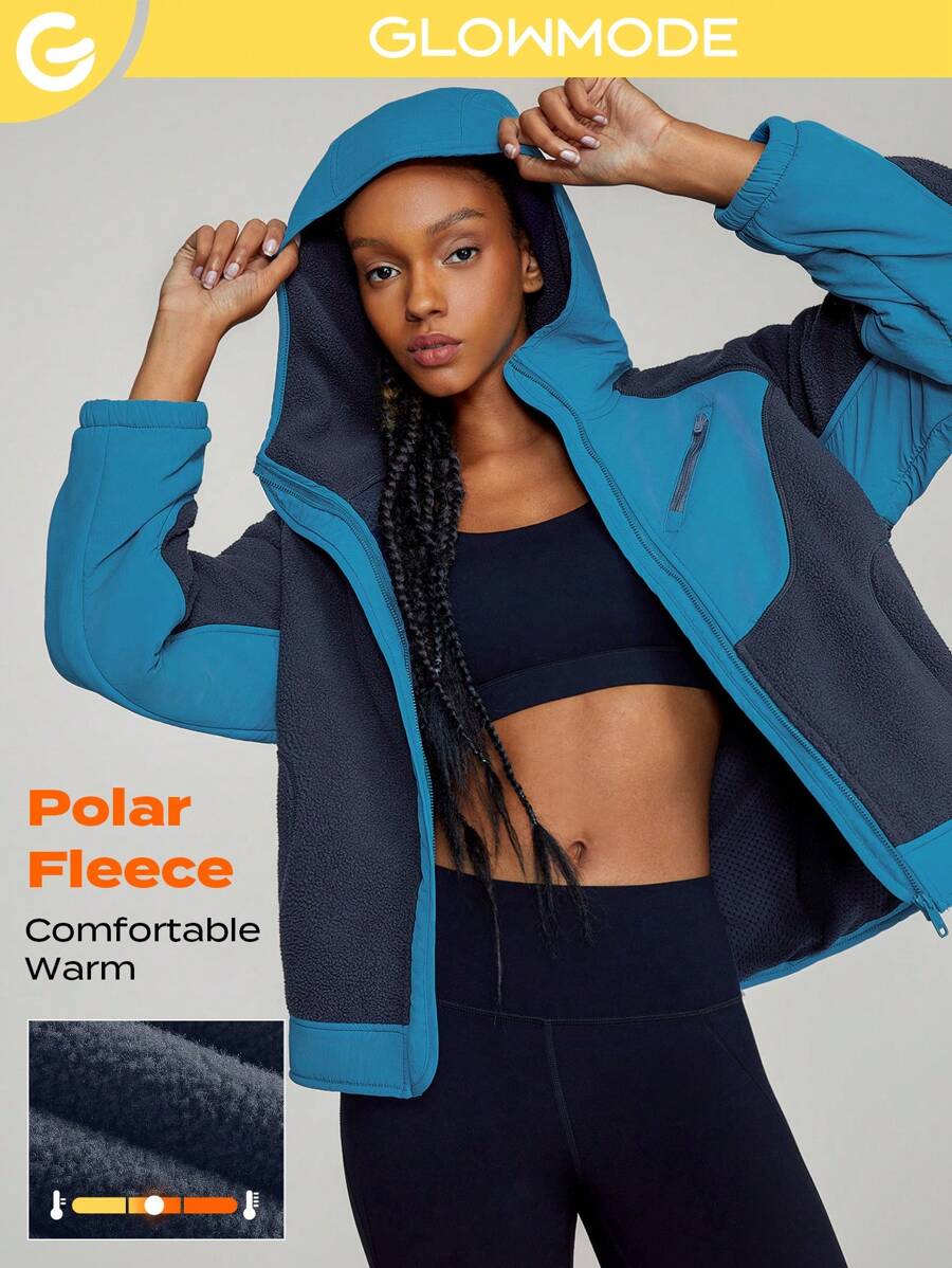 GLOWMODE Polar Fleece Go Beyond Chaqueta Con Capucha Relajada Con Bolsillo, Cómoda Y Cálida - Dark Blue - Ver 1