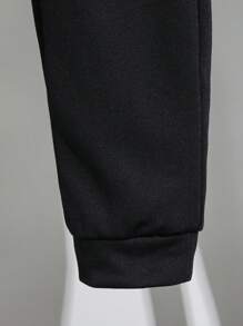 SHEIN Tween Boy Letter Pattern Hoodie & Comfortable Long Pants 2pcs/Sets - Grey - View 5