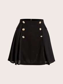 SHEIN Privé Women Black Skirt For Summer