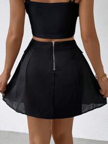 SHEIN Privé Women Black Skirt For Summer