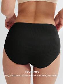 LUVLETTE 3-Pack Cotton Basic High Waist No-Show Women Underwear Panties-White-Comfortable Must-Haves Also Suitable For Teen Girl & Young & Kid