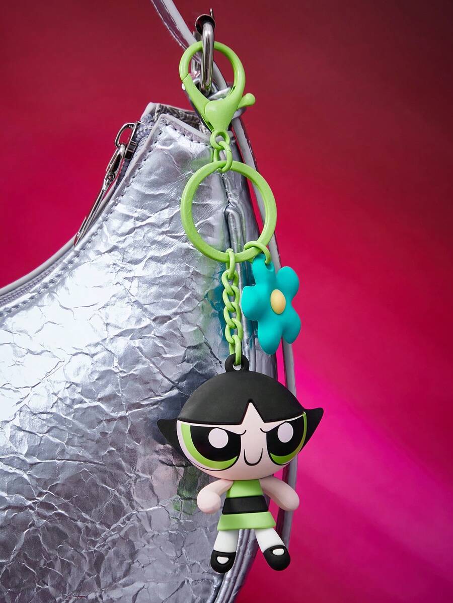 THE POWERPUFF GIRLS X SHEIN Cute Buttercup Pendant Keychain For Bag Or Keyring,Y 2 K - Green - View 1