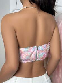 SHEIN Unity Của phụ nữ Áo không dây Với 3D Hoa Đồ trang trí - Nhiều màu - Xem 2