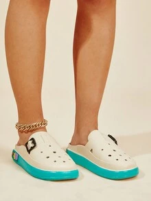 Của phụ nữ Một nửa Dép đi trong nhà Với Chống trượt Và Thiết kế rỗng , 2024 Mùa hè Mới Bộ sưu tập Đối với Đi ra ngoài - màu xanh lá - Xem 4