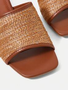 Styleloop 女士褪口棕色高跟涼鞋 - 棕色 - 查看 4