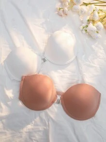 Women's Solid Color Strapless Bra With Underwire, Set Of 3 (Wedding Season) - Multicolor - View 4