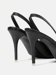 SheIn ICON Fashionable And Sexy French-Style Hollow Out Ankle Strap Pointed Toe High Heel Shoes - Black - View 10