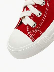 JNSQ Chaussures de canevas rouges polyvalentes et classiques de mode pour enfants, convenant pour la rentrée scolaire