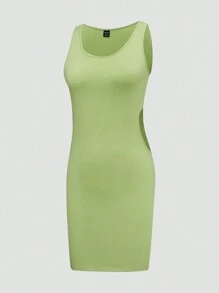 Flirla Conjunto De Vestido De Tres Colores De Estilo De Chaleco De Cuello Redondo Hueco Para Mujeres