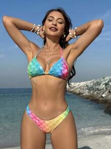 Bộ bikini in họa tiết nàng tiên cá đi biển mùa hè - Nhiều màu - Xem 3