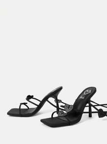 CUCCOO SZL 女性時尚黑色高跟涼鞋 - 黑色 - 查看 8