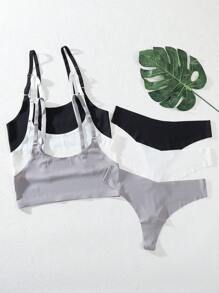 6pcs/Set Seamless Women's Underwear Set, Bra & Panty Set