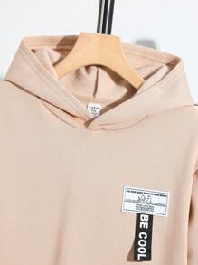 SHEIN Garoto pré-adolescente Detalhe Corrigido Capuz Térmico & Impressão De Camuflagem Calças