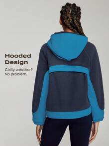 GLOWMODE Polar Fleece Go Beyond Chaqueta Con Capucha Relajada Con Bolsillo, Cómoda Y Cálida - Dark Blue - Ver 2