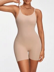 SHEIN Shape Women's Solid Color Slimming Bodycon Cami Bodysuit