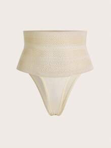 SHAPORA Faja Modeladora Con Paneles De Malla Para Mujer - Beis - Ver 3