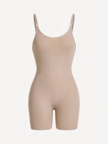 SHEIN Shape Women's Solid Color Slimming Bodycon Cami Bodysuit