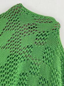 Breezaya Của phụ nữ Cổ chữ V Dây đeo Mì Ý  Viền tua Đầm Áo len - màu xanh lá - Xem 7