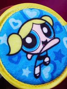 THE POWERPUFF GIRLS X SHEIN 3pcs Cute Cartoon Heart Shaped Blossom, Bubbles, Buttercup Pattern Makeup Remover Pads - Multicolor - View 7