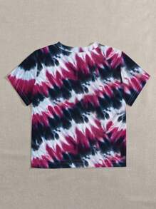 SHEIN Heart Pattern All-Over Printed Short Sleeve T-Shirt Graphic Tees Women Tops