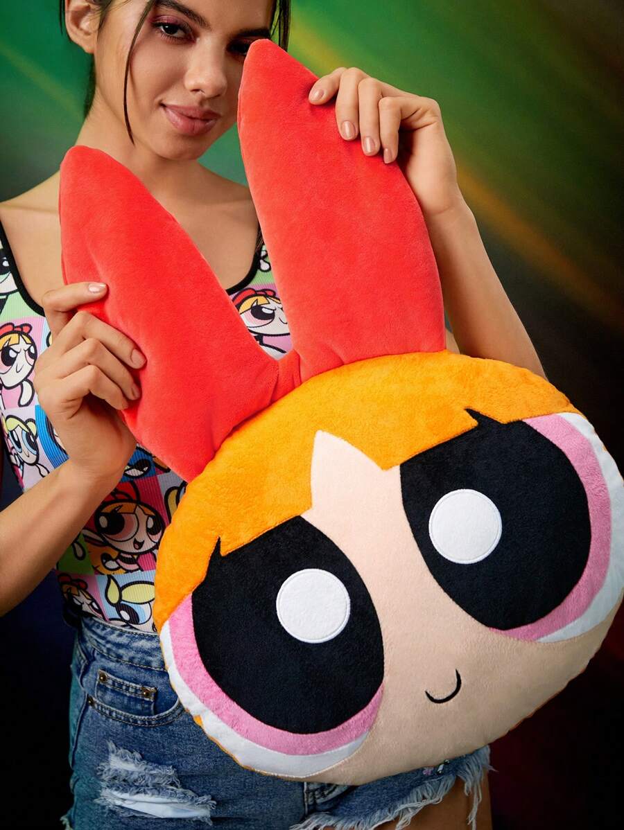 THE POWERPUFF GIRLS X SHEIN Red Plush Girl Shaped Pillow SHEIN UK